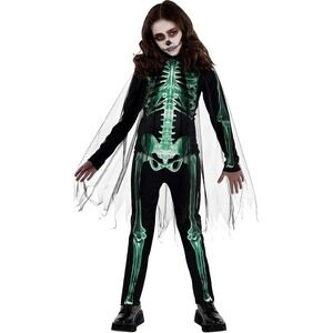 Youth Halloween Costume Glow Reaper Jumpsuit & Cape Set - X-Large (14-16)